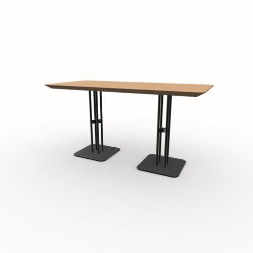 Rectangular Design Bistro Table | Rest x 2 black | Oak hardwax oil natural light 3041 | Studio HENK