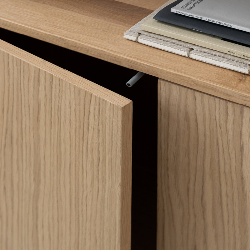 Design cabinet | Oblique Cabinet OB-6L Oak white lacquer | Studio HENK| 