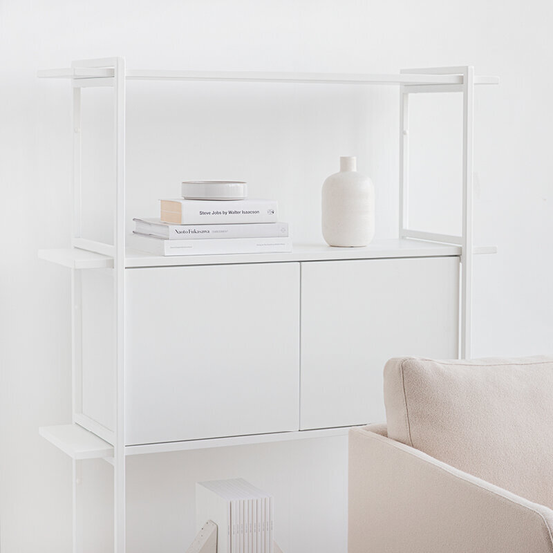 Design cabinet | Modular Cabinet MC-6L Oak white lacquer | Studio HENK| 