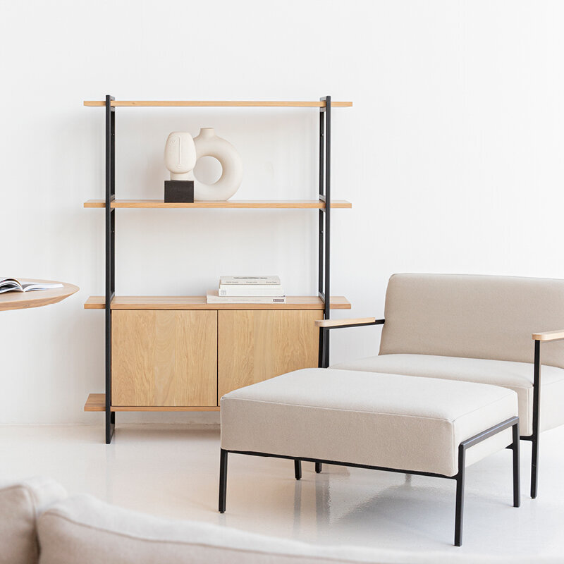 Design cabinet | Modular Cabinet MC-6L Oak black lacquer | Studio HENK | 