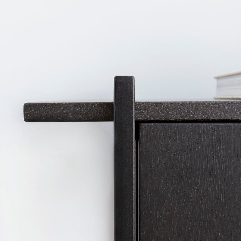 Design cabinet | Modular Cabinet MC-6L Oak black lacquer | Studio HENK | 