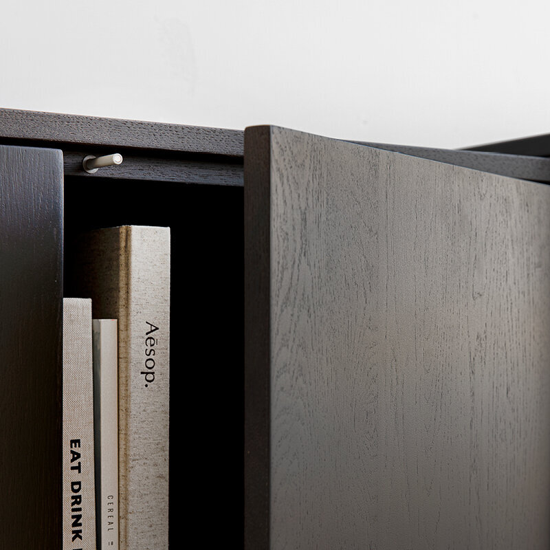 Design cabinet | Modular Cabinet MC-6L Oak black lacquer | Studio HENK | 