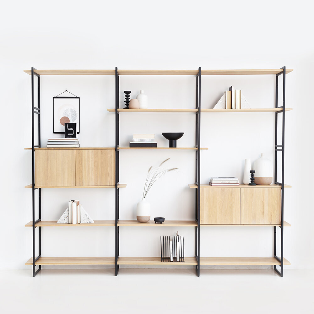 Design cabinet | Modular Cabinet MC-6L Oak black lacquer | Studio HENK | 