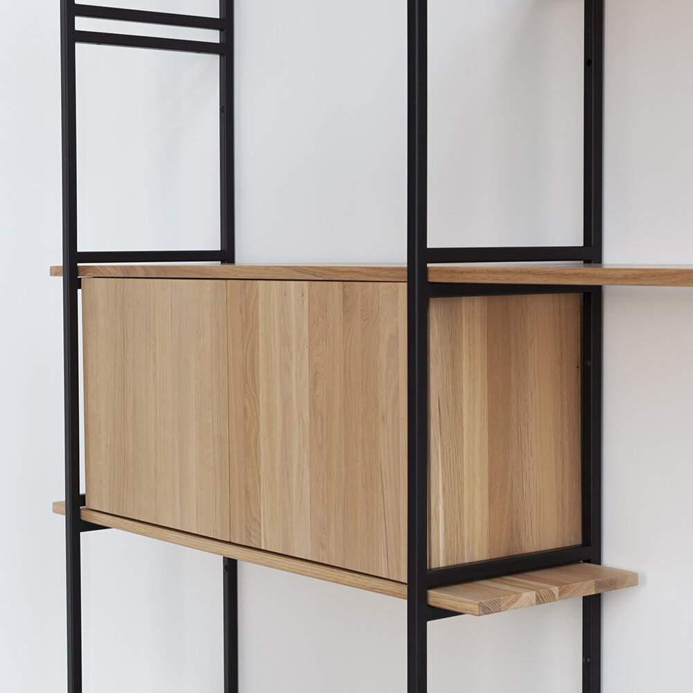 Design cabinet | Modular Cabinet MC-6L Oak black lacquer | Studio HENK | 