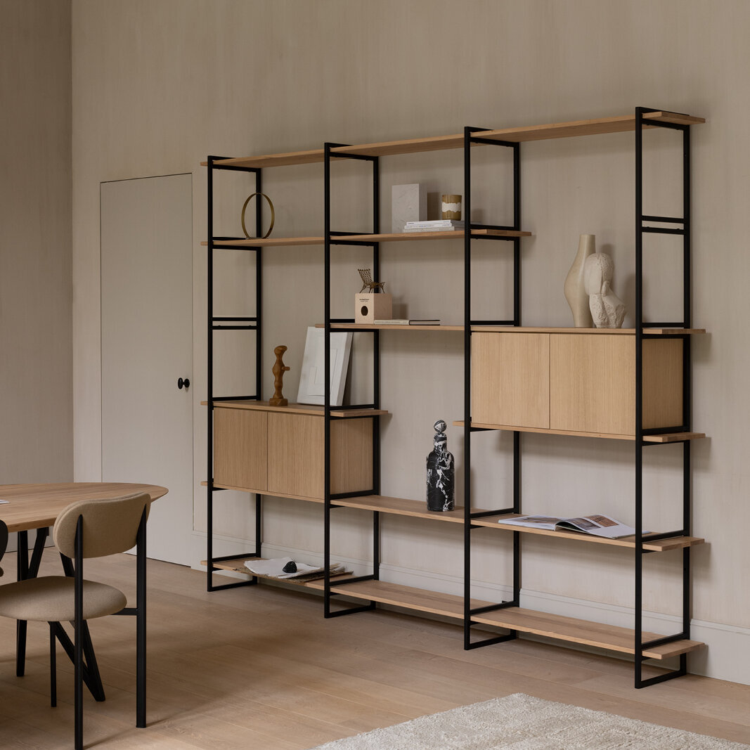 Design cabinet | Modular Cabinet MC-6L Oak black lacquer | Studio HENK | 