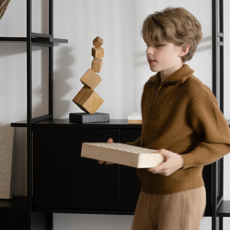 Design cabinet | Modular Cabinet MC-6L Oak black lacquer | Studio HENK | 