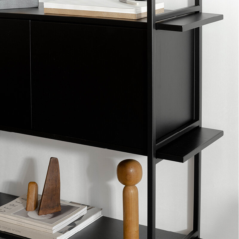 Design cabinet | Modular Cabinet MC-6L Oak black lacquer | Studio HENK| 