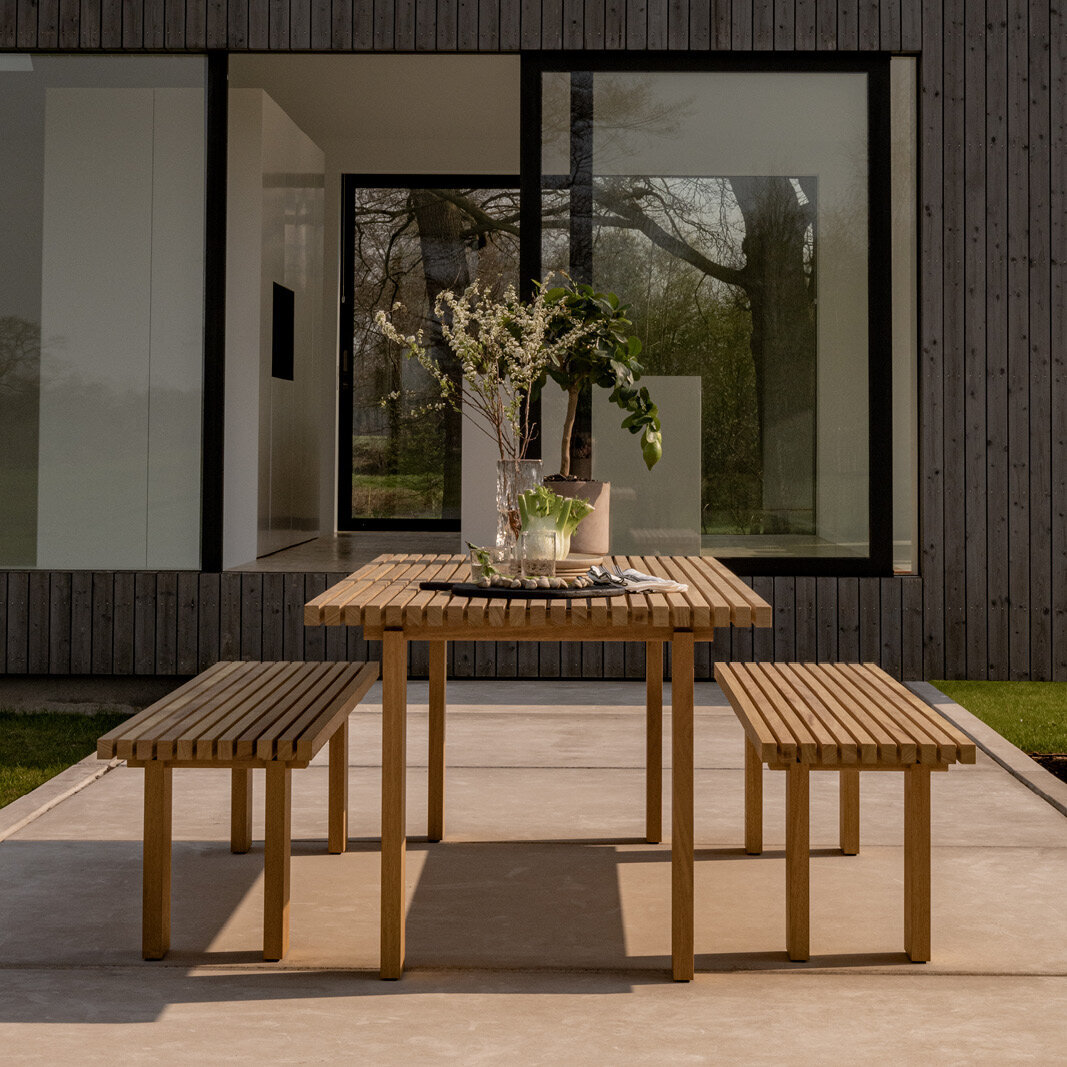 Design Dining Bench | Elements Outdoor Bench Iroko | Iroko | Studio HENK | 