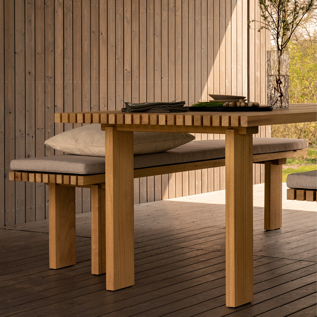 Design Dining Bench | Elements Outdoor Bench Iroko | Iroko | Studio HENK | 