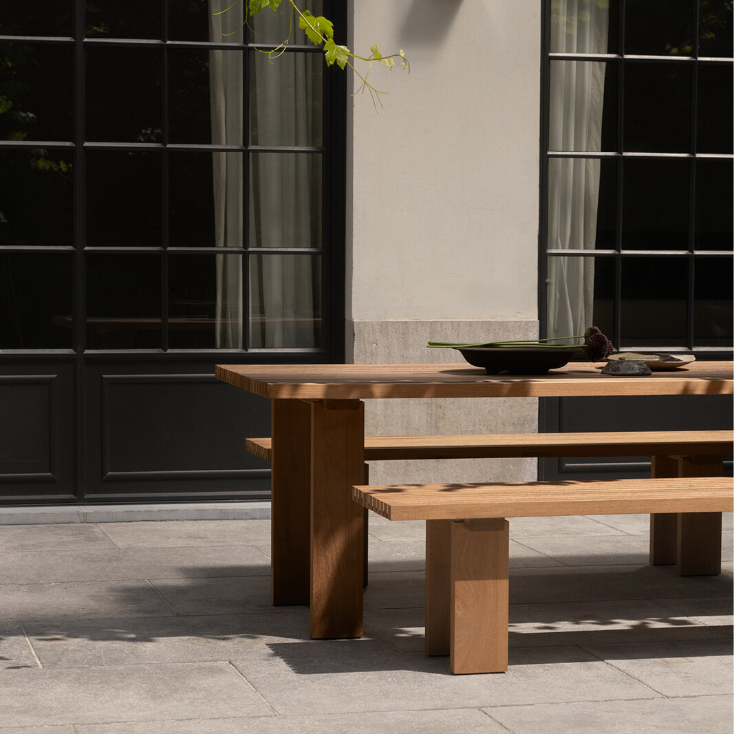 Design Dining Bench | Elements Outdoor Bench Iroko | Iroko | Studio HENK | 