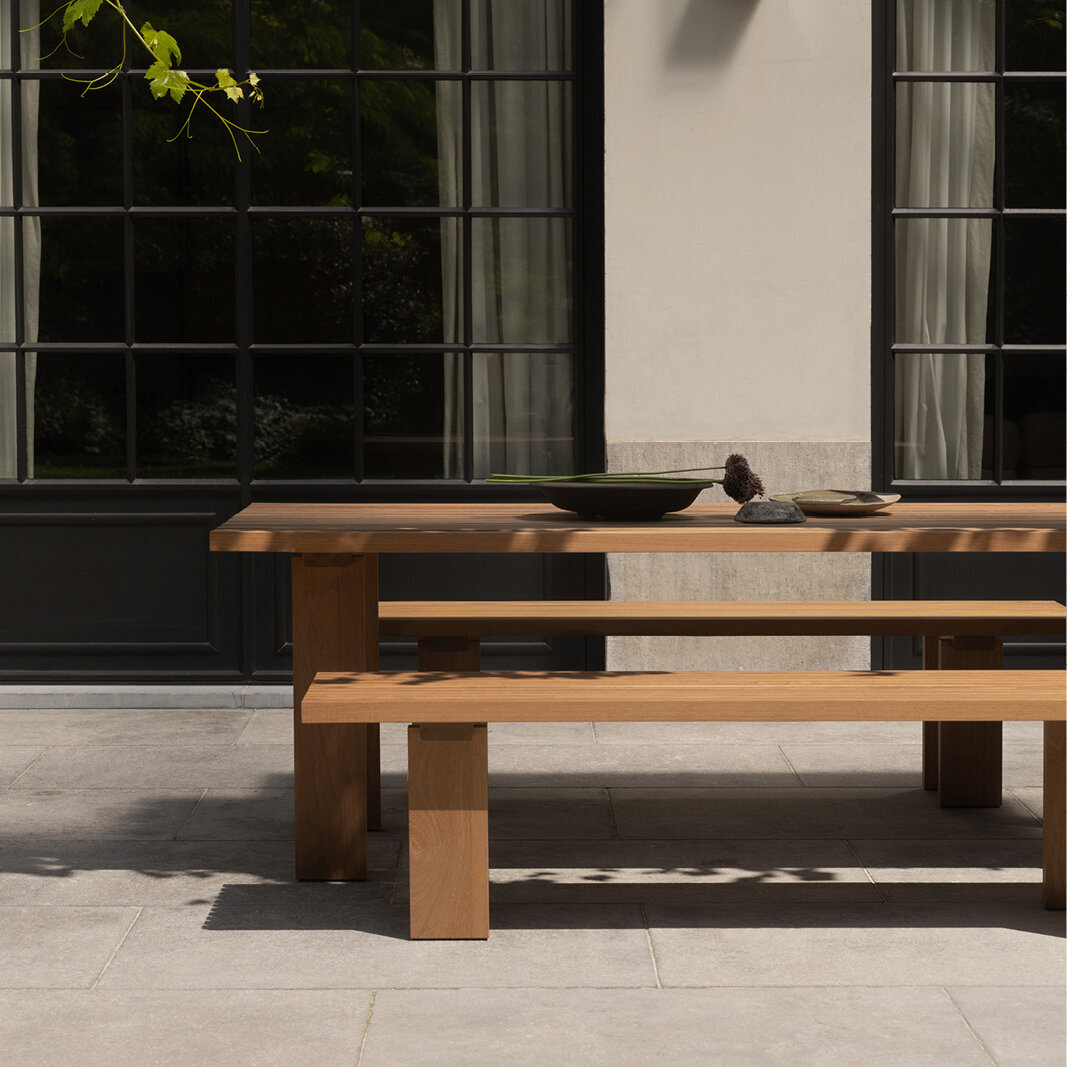 Design Dining Bench | Elements Outdoor Bench Iroko | Iroko | Studio HENK | 