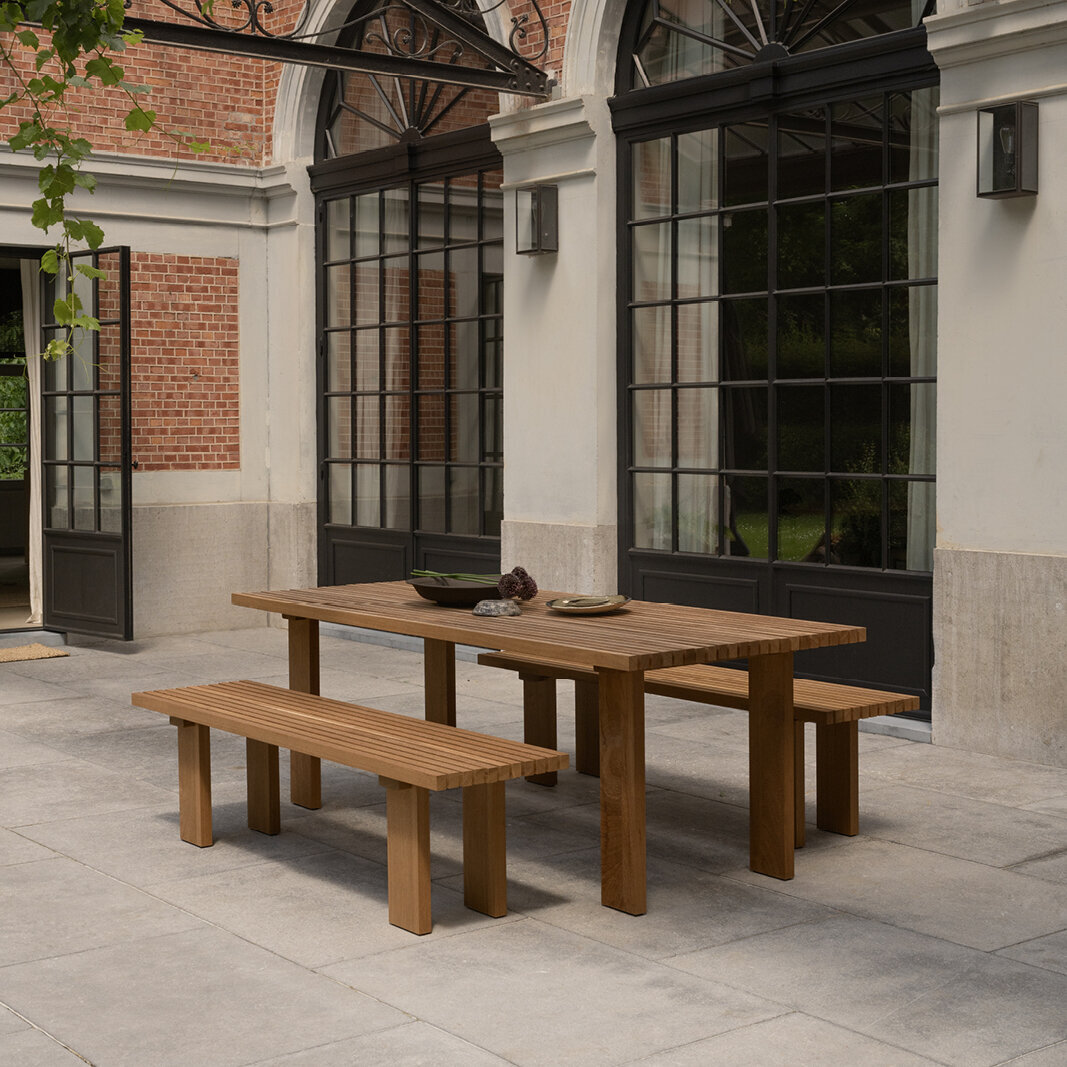 Design Dining Bench | Elements Outdoor Bench Iroko | Iroko | Studio HENK | 