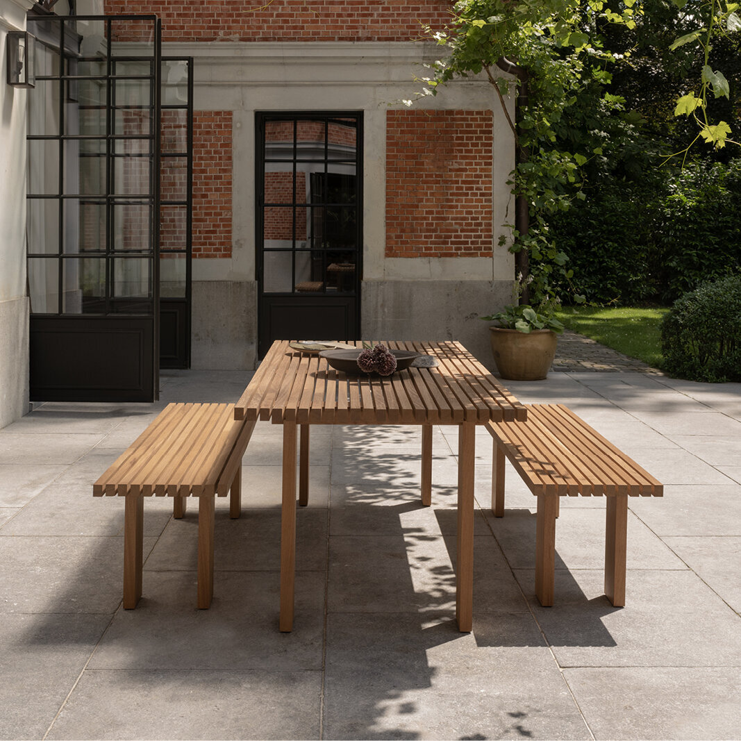 Design Dining Bench | Elements Outdoor Bench Iroko | Iroko | Studio HENK | 