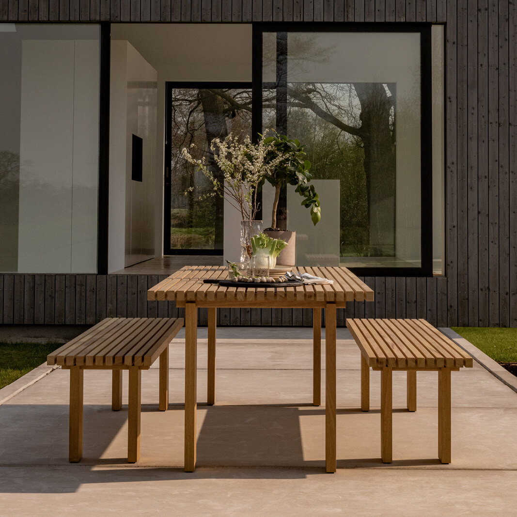 Rectangular Outdoor Design dining table | Elements Outdoor Table  Iroko | Iroko | Studio HENK | 