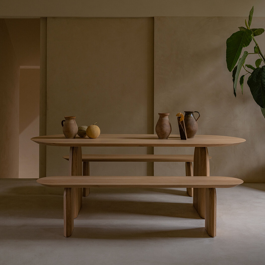 Design Dining Bench | Slot bench Walnut naturel lacquer | Walnut naturel lacquer | Studio HENK| 