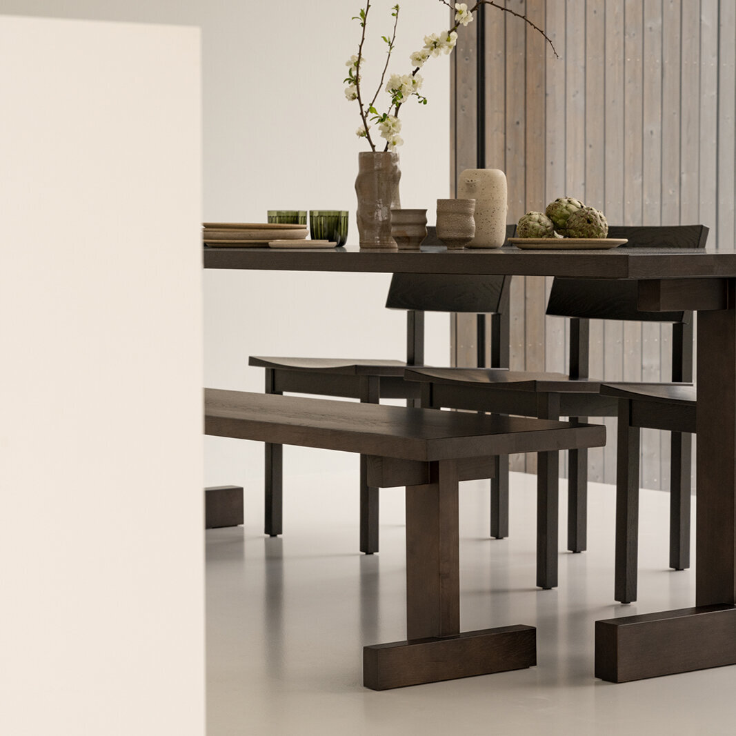 Design Dining Bench | Base Bench Oak black stain | Oak black stain | Studio HENK| 