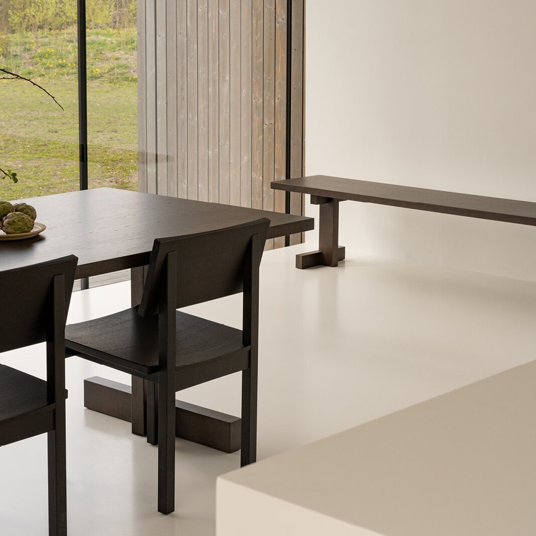 Design Dining Bench | Base Bench Oak black stain | Oak black stain | Studio HENK| 