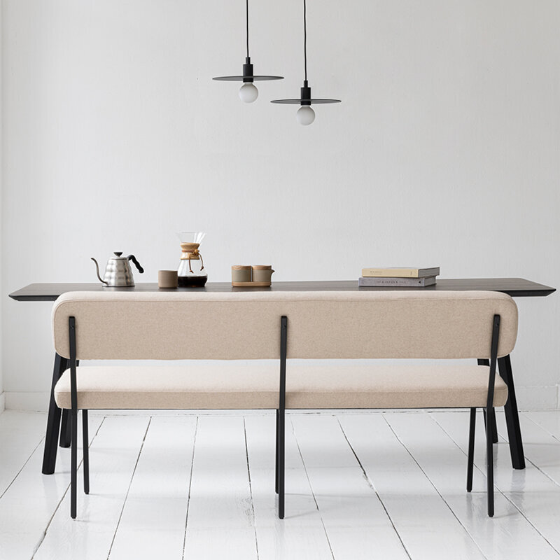 Design modern dining chair | Coode dining bench 160 Beige facet beige1037 | Studio HENK| 