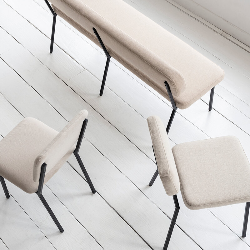 Design modern dining chair | Coode dining bench 180 Light Blue tonus4 508 | Studio HENK | 
