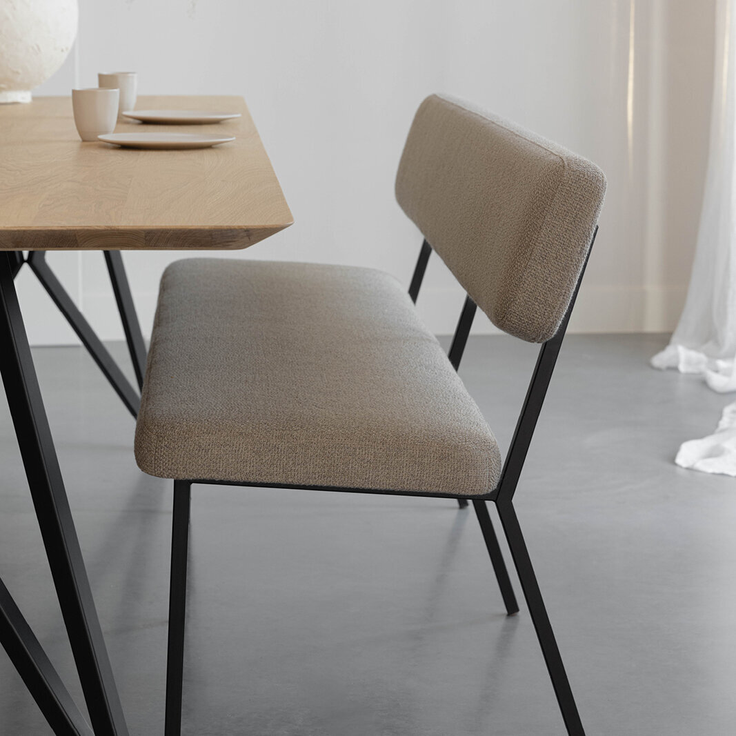 Design modern dining chair | Coode dining bench 120 Grey brema liver10 | Studio HENK| 
