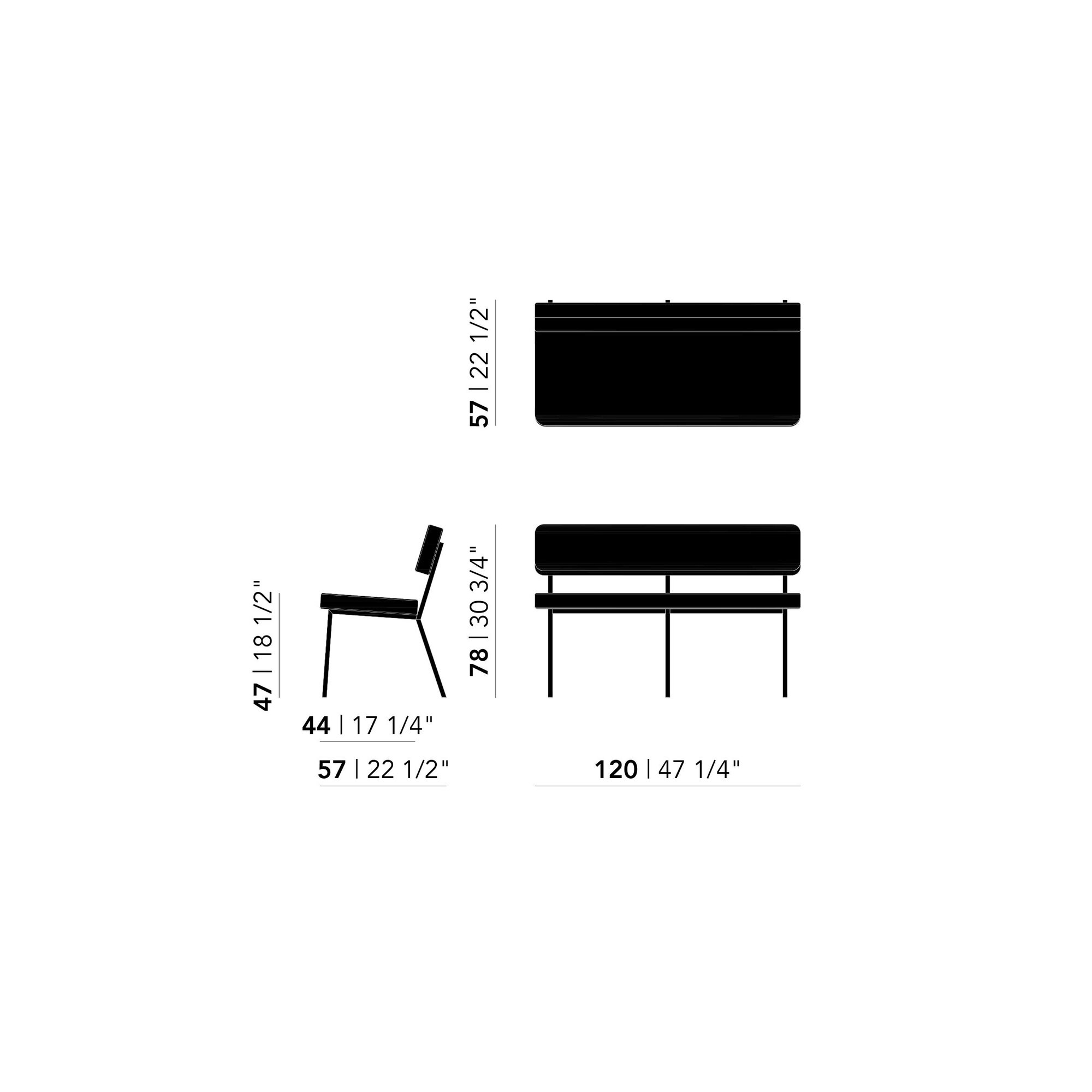 Design modern dining chair | Coode dining bench 120 Grey brema liver10 | Studio HENK| 