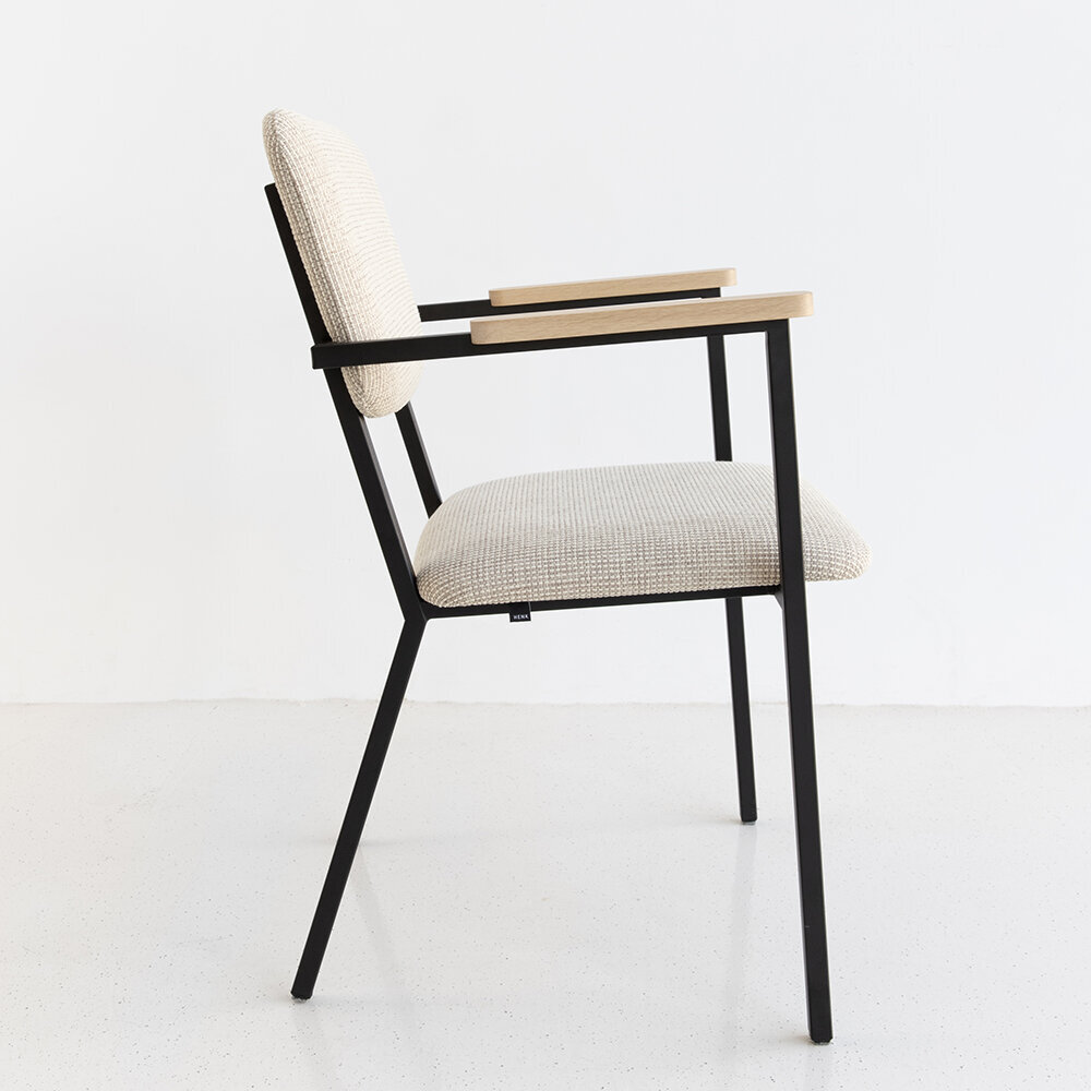 Design modern dining chair | Co Chair with armrest Light Brown brema sand03 | Studio HENK | 
