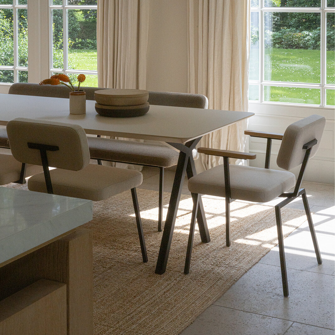 Design modern dining chair | Ode Chair with armrest Beige olbia sand03 | Studio HENK| 