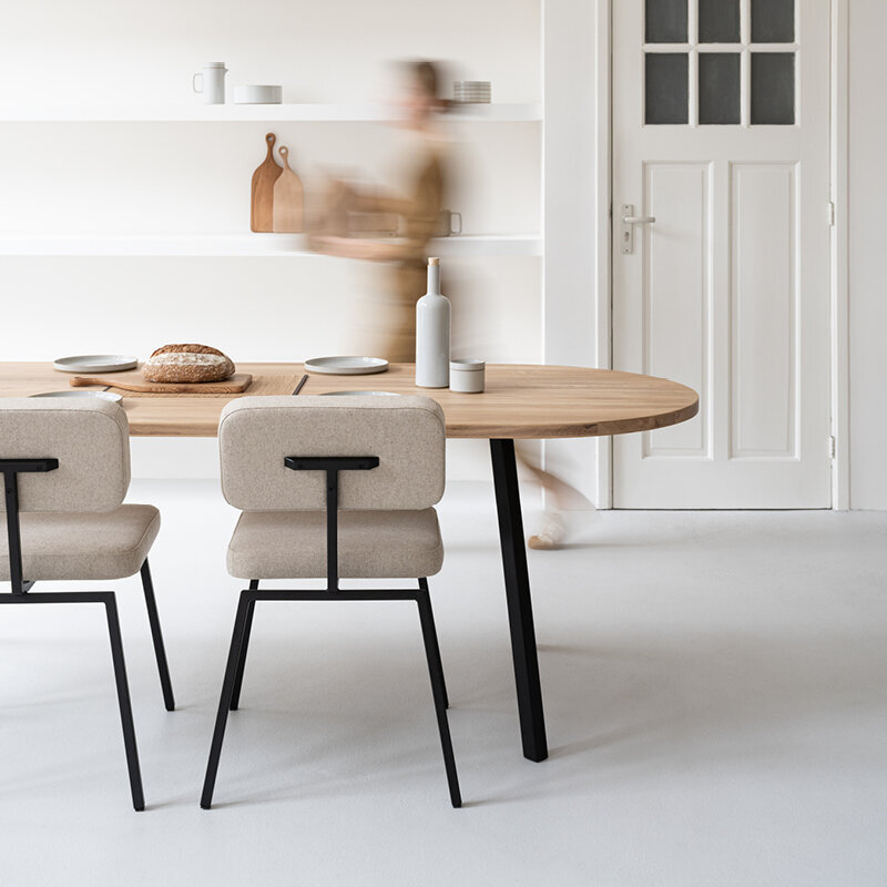 Design modern dining chair | Ode Chair without armrest Brown facet shitake124 | Studio HENK| 