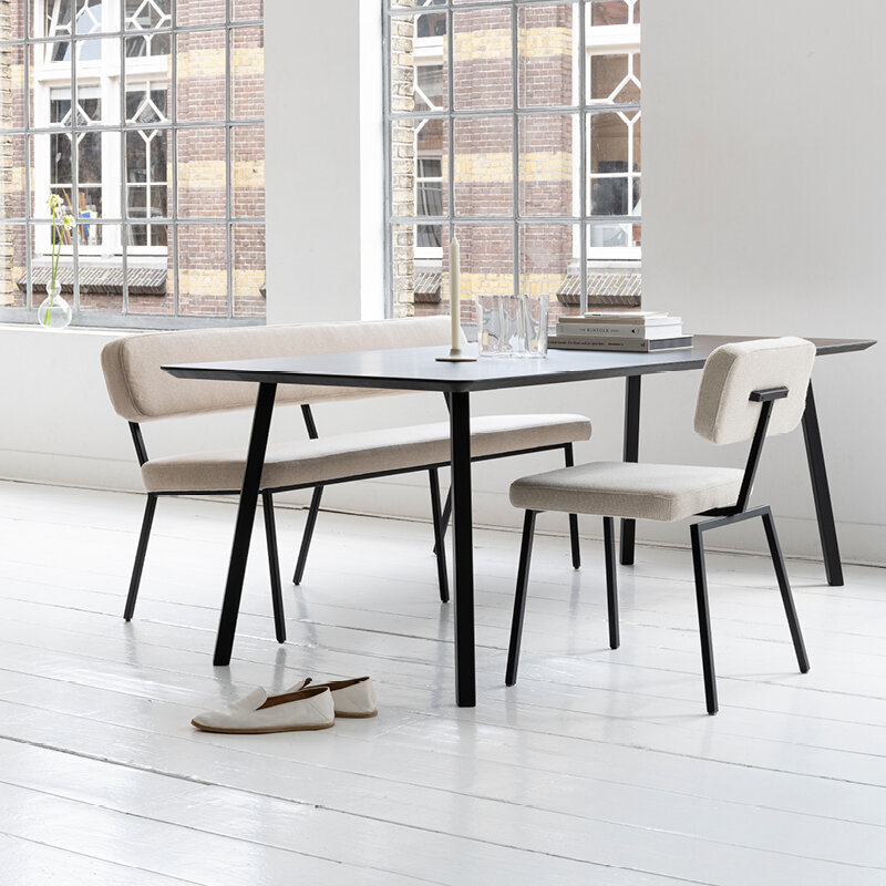 Design modern dining chair | Ode Chair without armrest Dark Blue facet petrol56 | Studio HENK| 