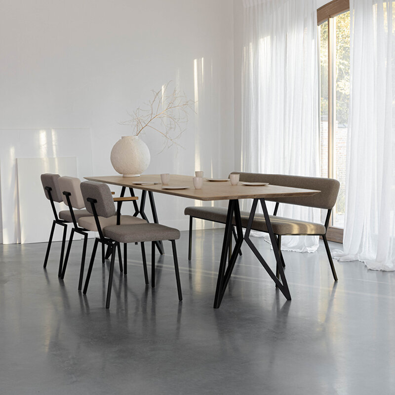 Design modern dining chair | Ode Chair without armrest Beige facet beige1037 | Studio HENK| 