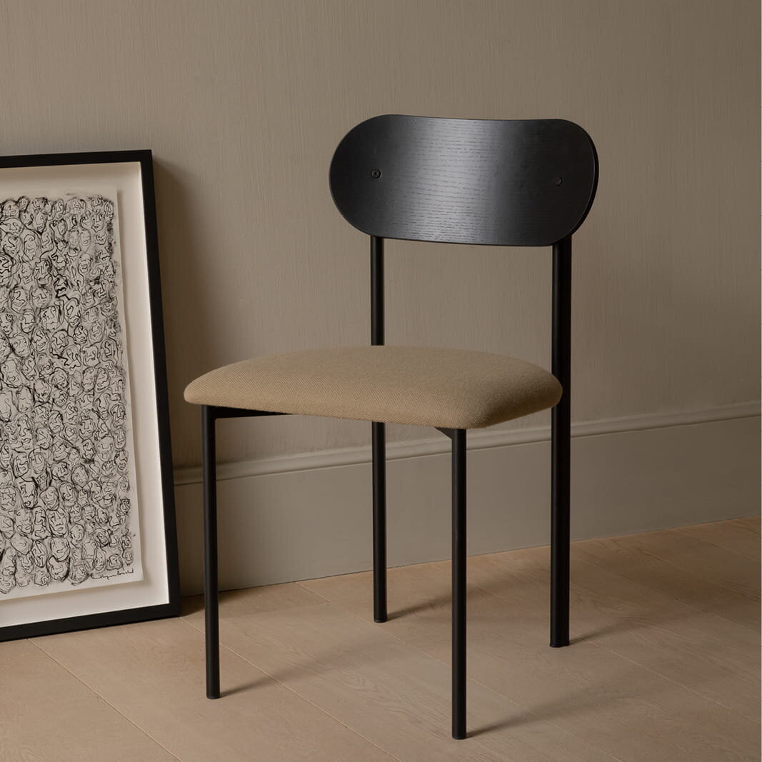 Design modern dining chair | Oblique Dining Chair with Armrest Brown hemp plough01 | Studio HENK| 