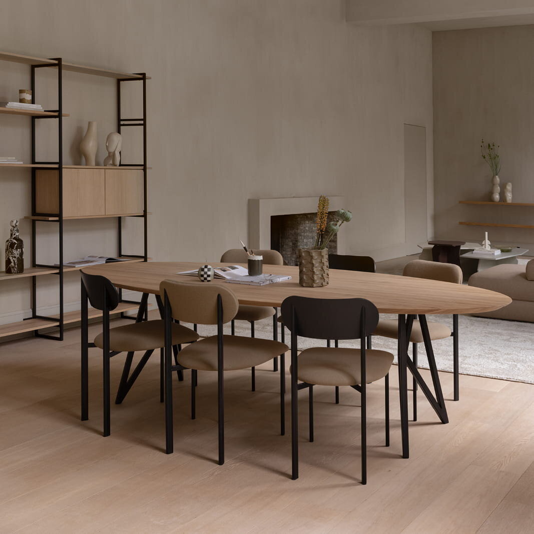 Design modern dining chair | Oblique Dining Chair Brown hallingdal65 224 | Studio HENK| 