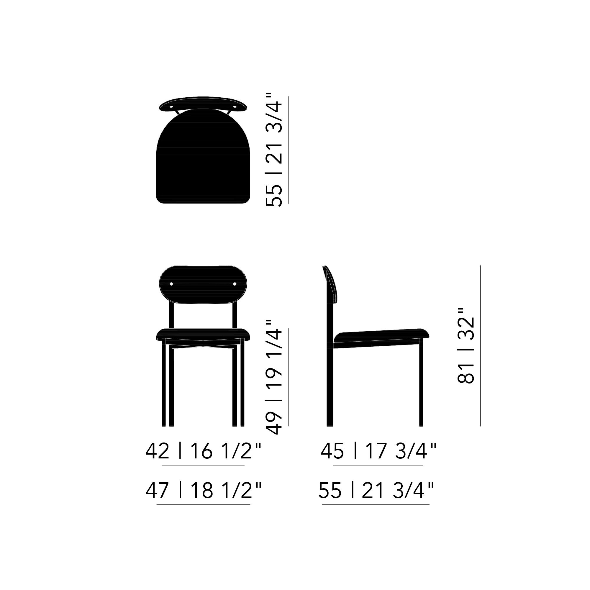 Design modern dining chair | Oblique Dining Chair Brown hallingdal65 224 | Studio HENK| 