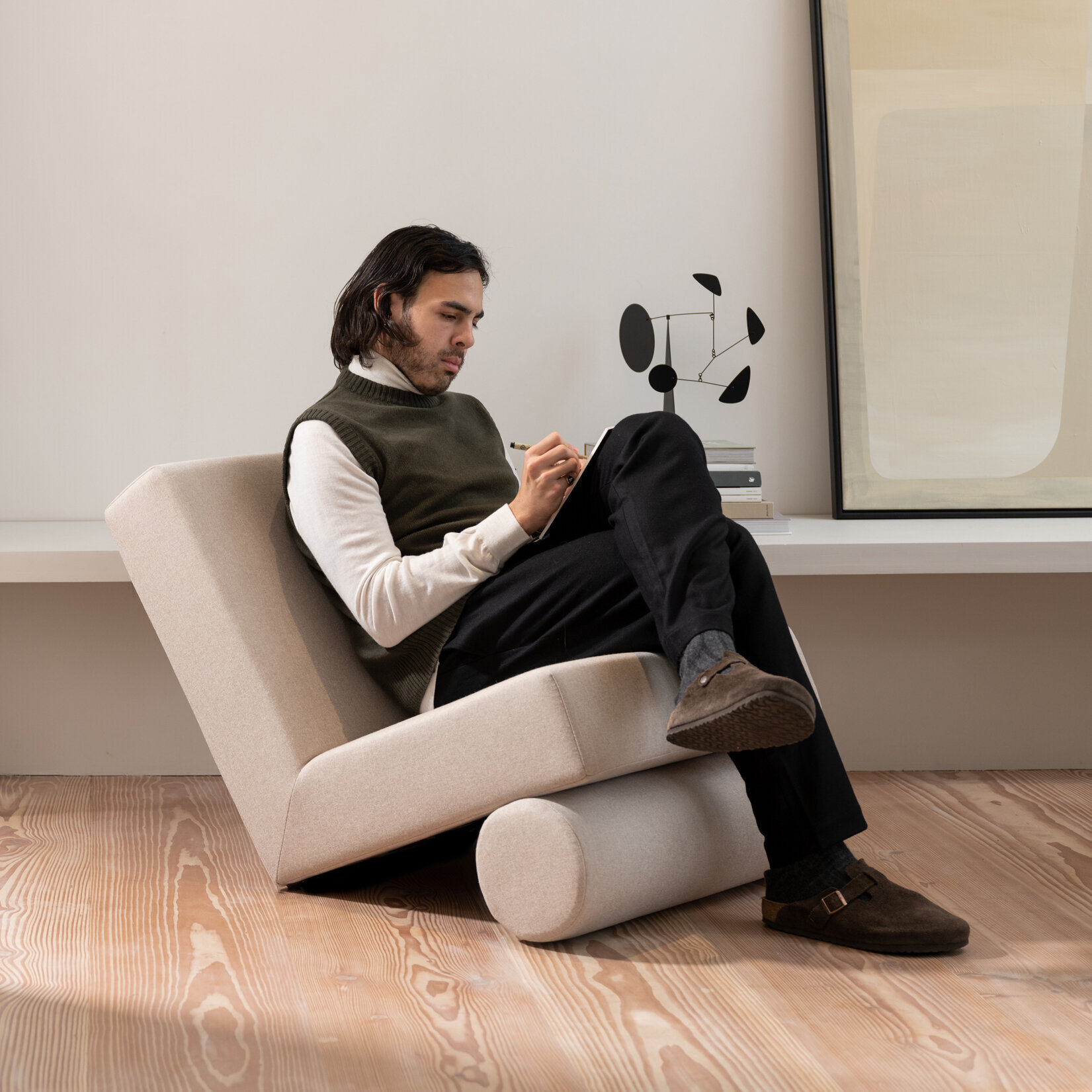 Design modern sofa | Lean lounge Chair 1 soil natural01 | Studio HENK | 