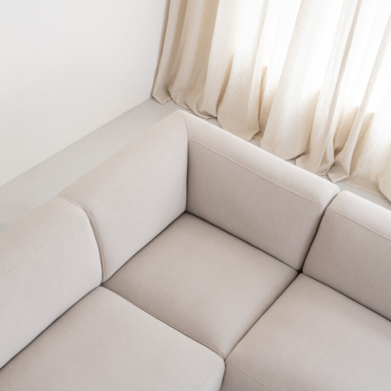 Design modern sofa | Cave Sofa Corner Element Platform left facet beige1037 | Studio HENK| 