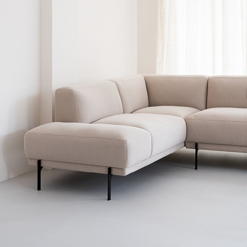 Design modern sofa | Cave Sofa Corner Element Platform left facet beige1037 | Studio HENK| 