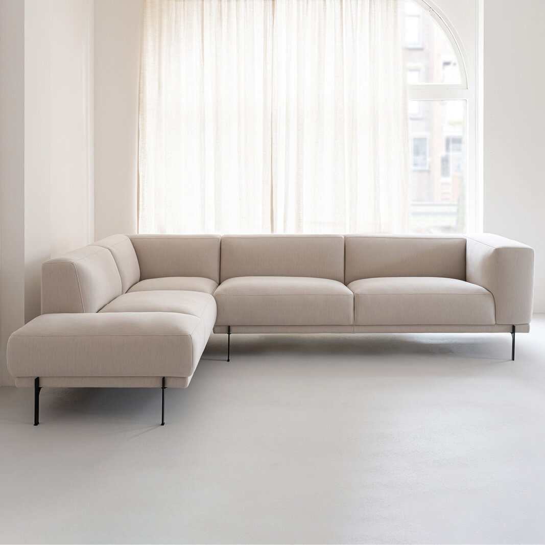 Design modern sofa | Cave Sofa Corner Element Platform left facet beige1037 | Studio HENK| 