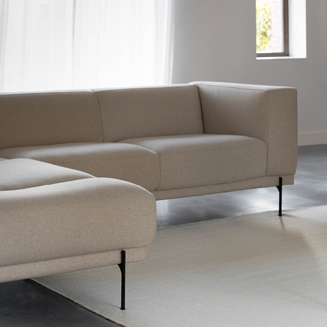 Design modern sofa | Cave Sofa Corner Element Platform left facet beige1037 | Studio HENK| 