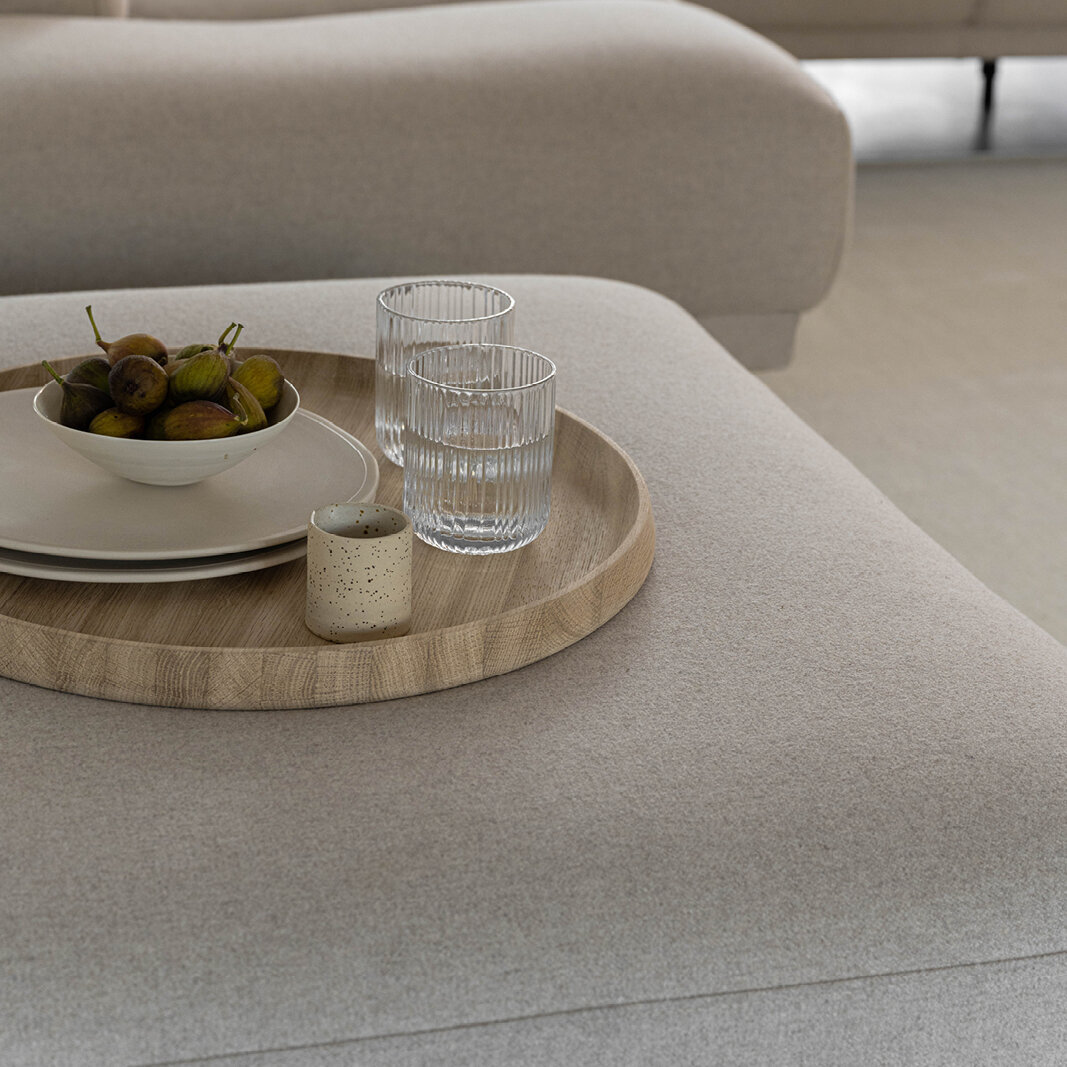 Design modern sofa | Cave Sofa Corner Element Platform left facet beige1037 | Studio HENK| 