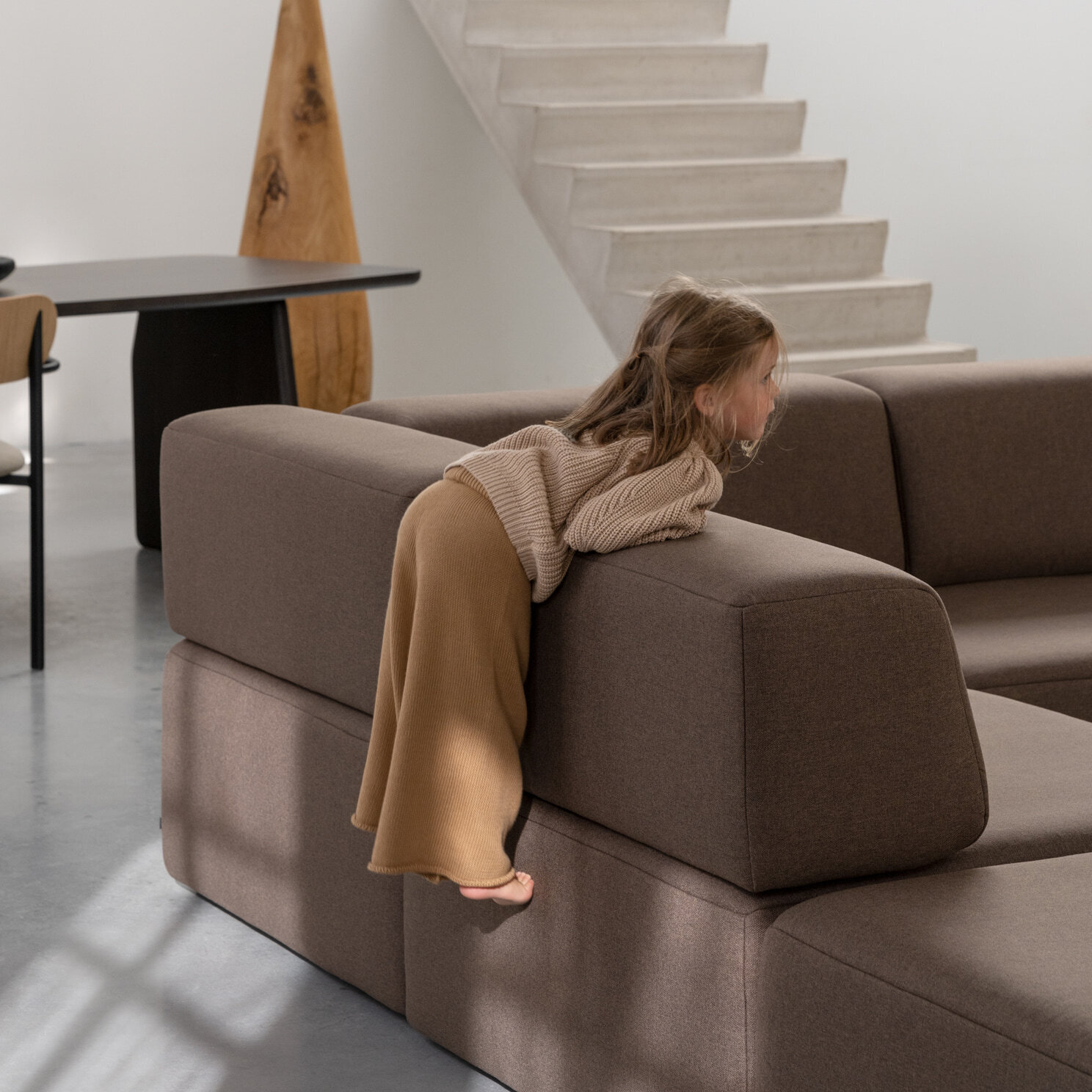 Design modern sofa | Brick 5 seater corner sofa left Beige | Studio HENK | 