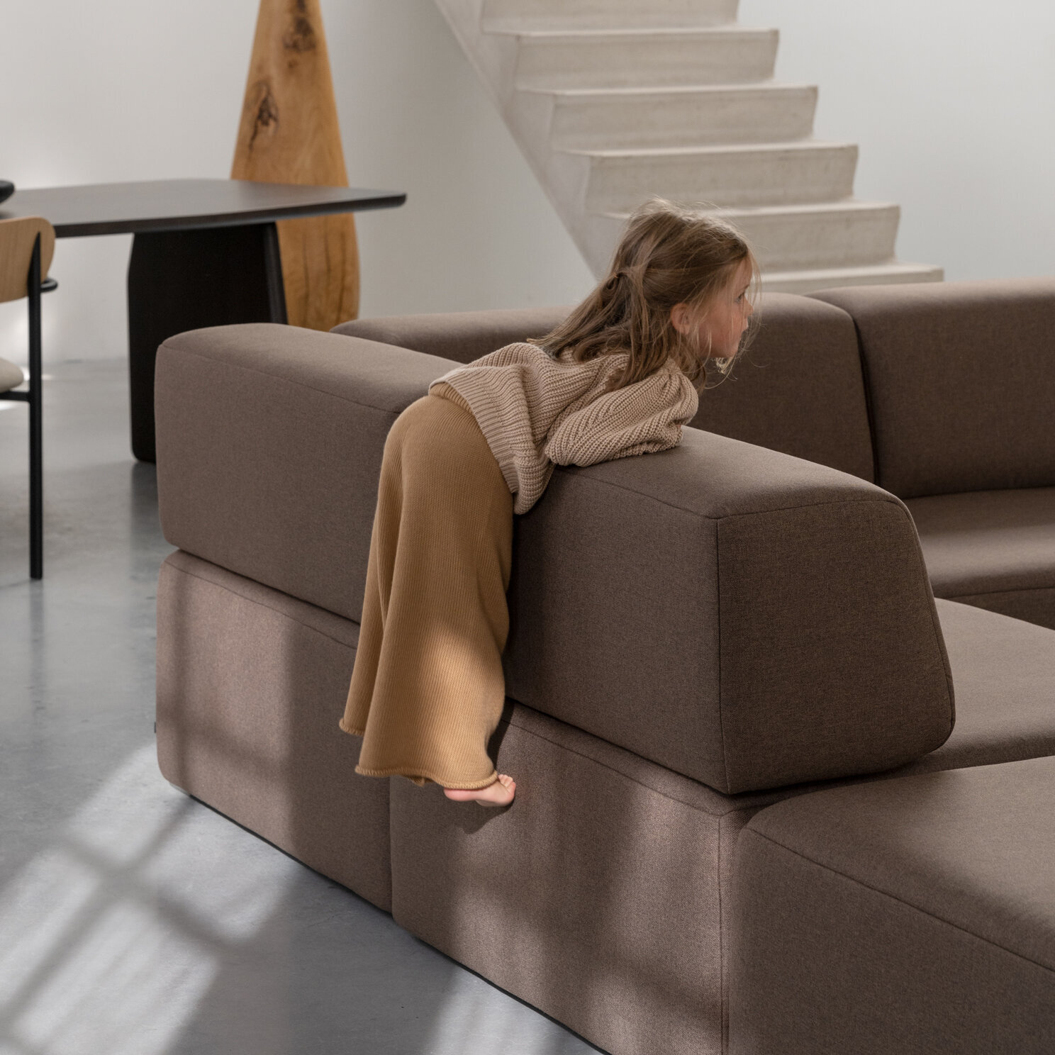 Design modern sofa | Brick 4 seater corner sofa right Beige | Studio HENK | 