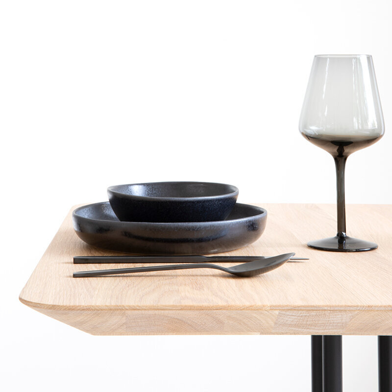 Round Design Bistro Table | Rest  black | Oak hardwax oil natural light 3041 | Studio HENK| 