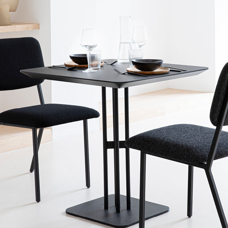 Round Design Bistro Table | Rest  black | Oak hardwax oil natural light 3041 | Studio HENK| 