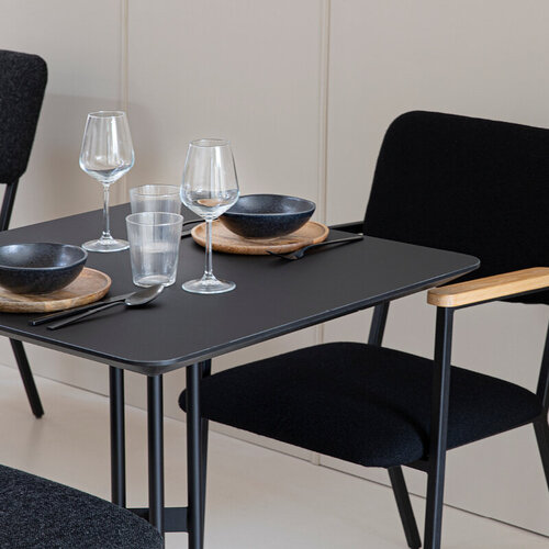 Square Design Bistro Table | Rest  black | Oak hardwax oil natural light 3041 | Studio HENK | 