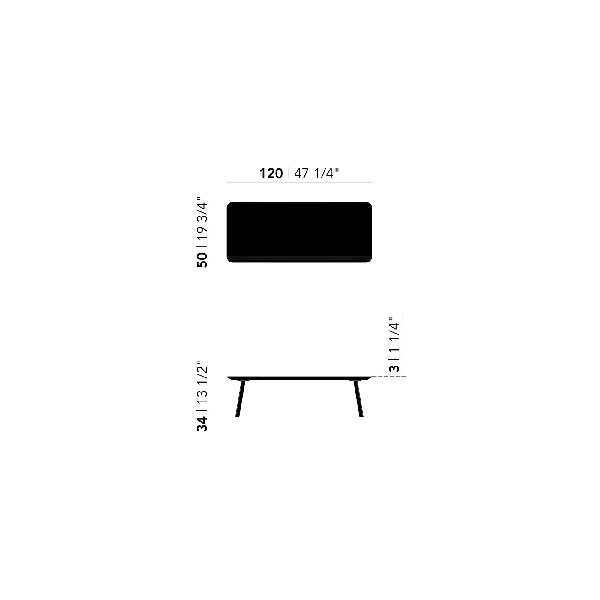 Design Coffee Table | New Co Coffee Table 1200 Rectangular Black | HPL Fenix blu fes | Studio HENK | 