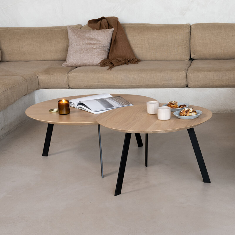 Design Coffee Table | New Co Coffee Table 40 Round Black | Oak hardwax oil natural light 3041 | Studio HENK| 