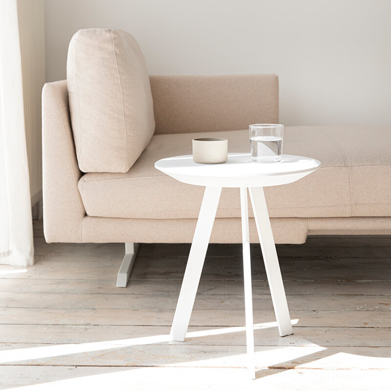 Design Coffee Table | New Co Coffee Table 50 Round White | Oak white lacquer | Studio HENK| 