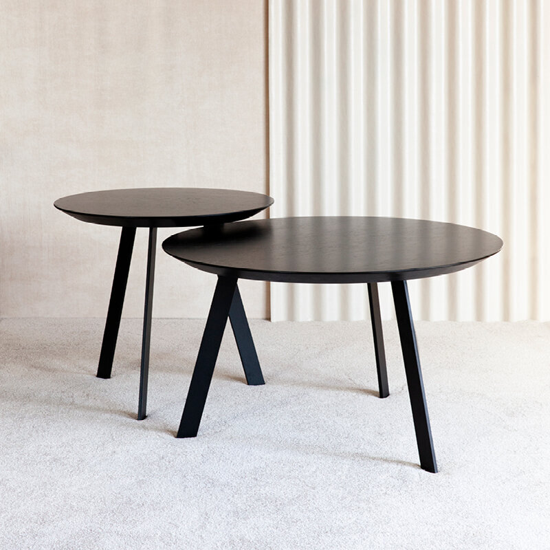 Design Coffee Table | New Co Coffee Table 90 Round Black | Oak black lacquer | Studio HENK| 