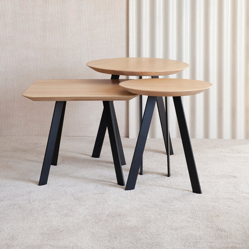 Design Coffee Table | New Co Coffee Table 40 Round Black | Oak black lacquer | Studio HENK| 