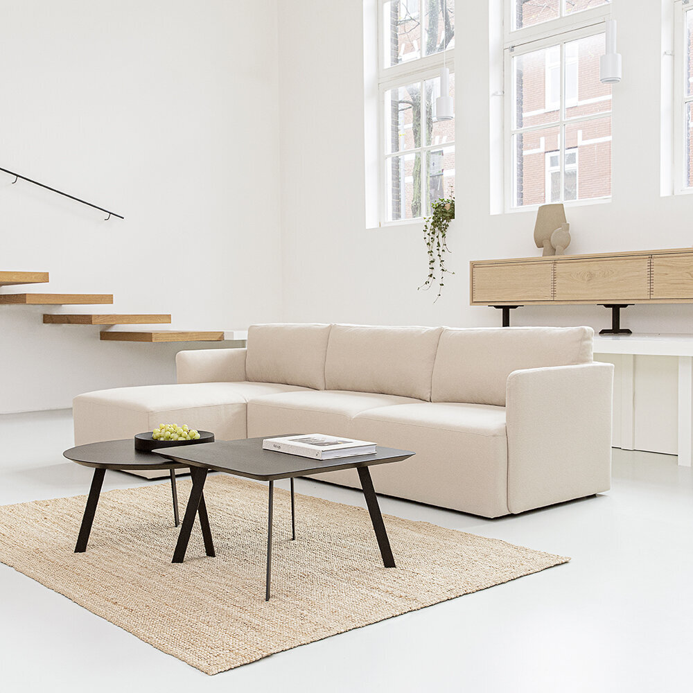 Design Coffee Table | New Co Coffee Table 90 Round Black | Oak hardwax oil natural light 3041 | Studio HENK| 